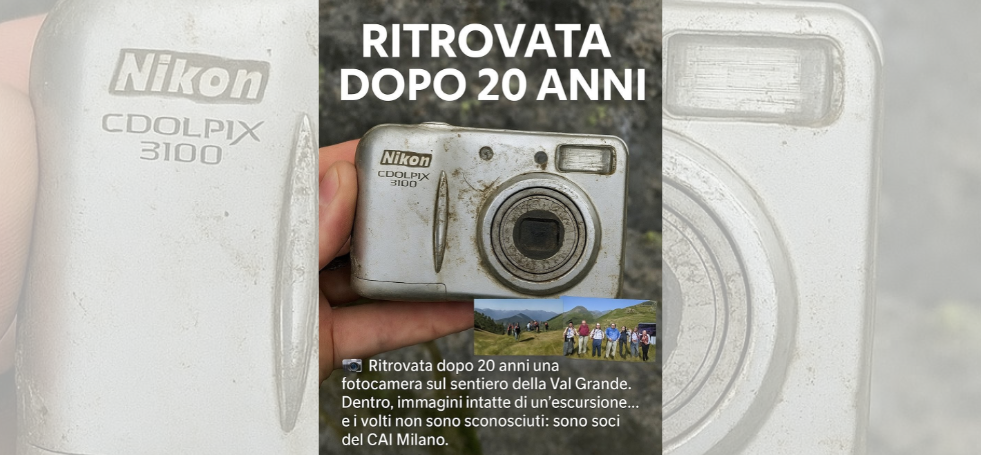 fotocamera ritrovata dopo 20 anni