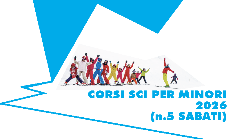 Locandina dell'undicesimo corso di sci per minori, edizione 2026, sessione di 5 sabati.