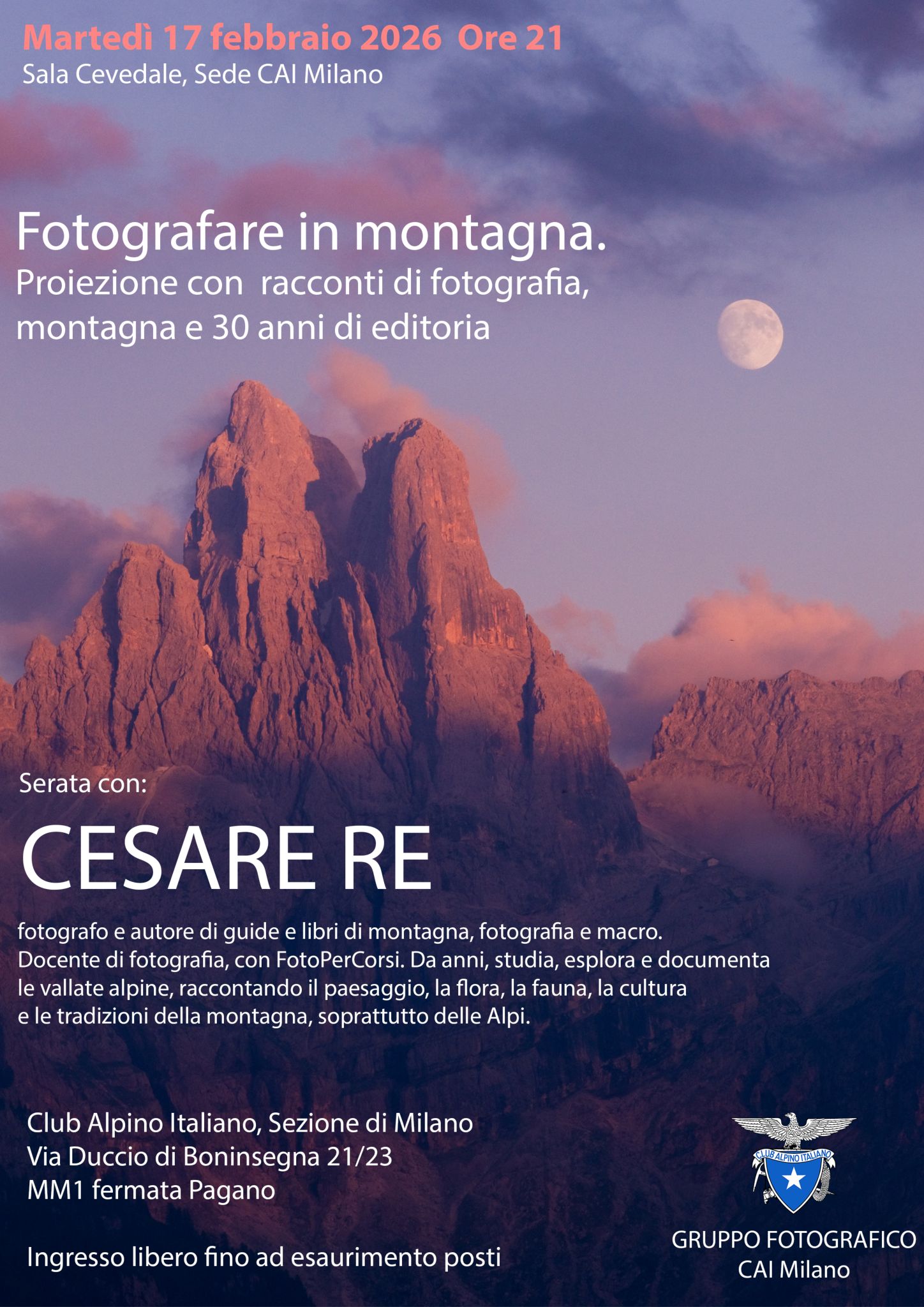 Locandina evento fotografico Cesare Re