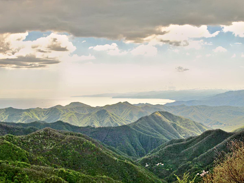 Panorama dai monti liguri